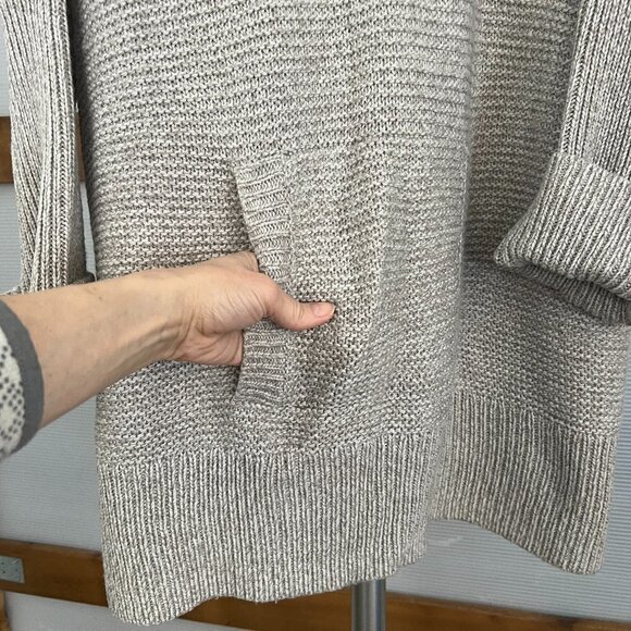 Part Two Tocca Wool Blend White Brown Oversize Long Pullover Knit Sweater Sz S - Picture 4 of 14